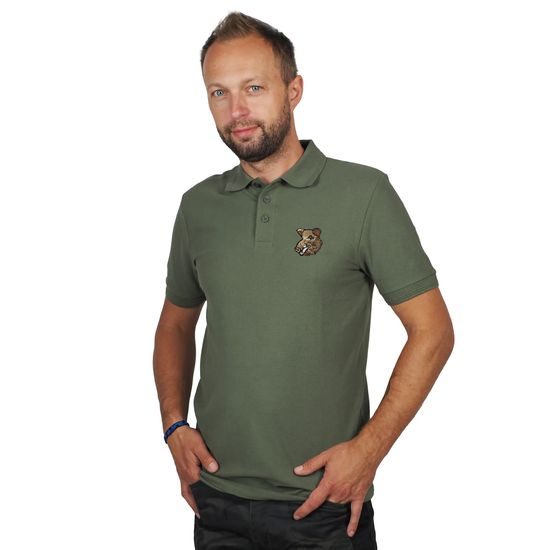 POLO-SHIRT MIT STICKEREI WILDSCHWEIN - JÄGER - KLEIDUNG