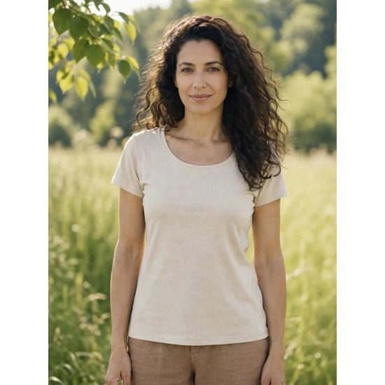 KLASSISCHES DAMEN-T-SHIRT AUS BIO-BAUMWOLLE 8007 - T-SHIRTS AUS BIO-BAUMWOLLE - KLEIDUNG