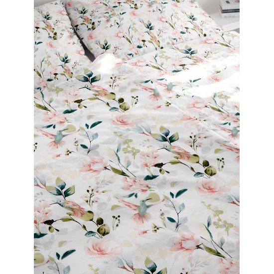 BAVLNĚNÉ POVLEČENÍ RŮŽOVÉ KVĚTINY - BAVLNĚNÁ POVLEČENÍ - DOMÁCNOST