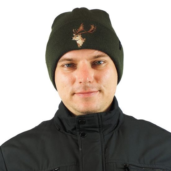 FES TRICOTAT CU BRODERIE CĂPRIOARĂ - VÂNĂTOARE - ÎMBRĂCĂMINTE