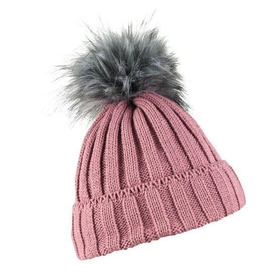 BORDÁZOTT NŐI SAPKA SZŐRMÉS BOJTAL - SAPKÁK POMPOMMAL - BASEBALL SAPKÁK ÉS SAPKÁK