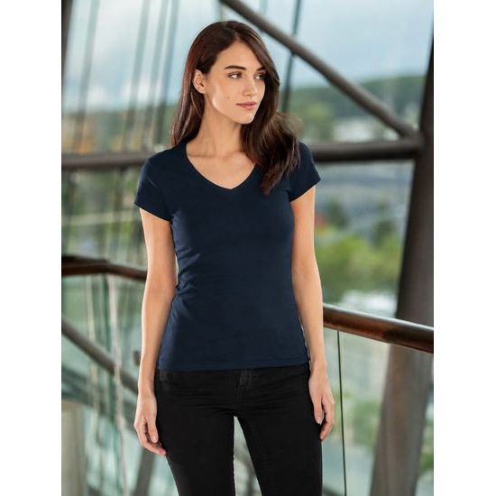 DÁMSKE TRIČKO FIT V-NECK - TRIČKÁ S KRÁTKYM RUKÁVOM - OBLEČENIE