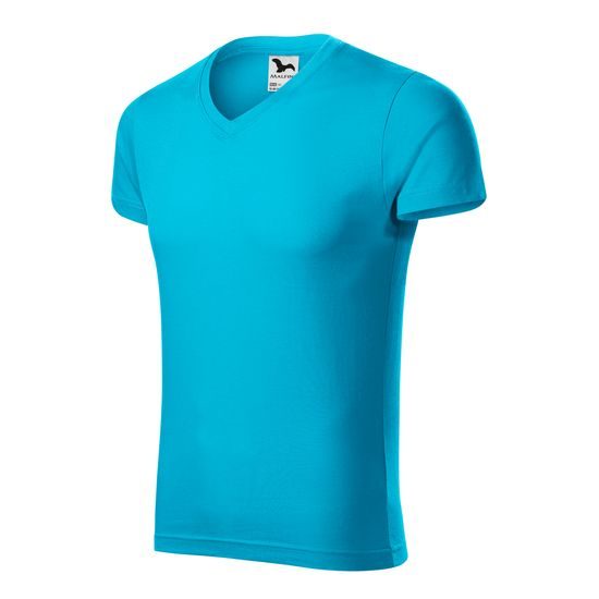 PÁNSKE TRIČKO SLIM FIT V-NECK - TRIČKÁ S KRÁTKYM RUKÁVOM - OBLEČENIE