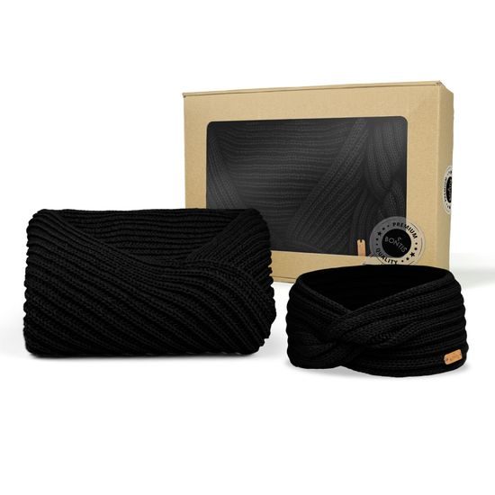 SET CADOU: PONCHO TRICOTAT ȘI BANDĂ DE PĂR - PULOVERE FĂRĂ MÂNECI - ÎMBRĂCĂMINTE