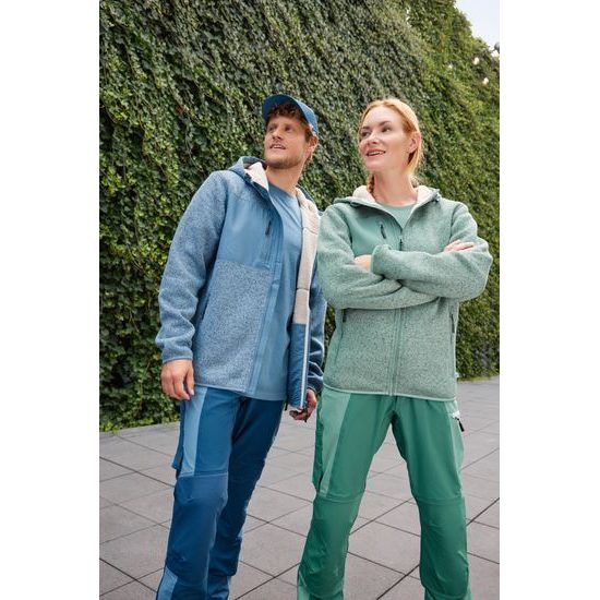 BUNDA Z PLETENÉHO FLEECU JN1874 - SPORTOVNÍ MIKINY NA ZIP - SPORTOVNÍ OBLEČENÍ