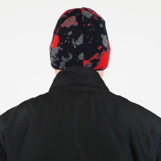 DREIFARBIGE WINTERMÜTZE FÜR MÄNNER - STRICKMÜTZEN - CAPS UND MÜTZEN