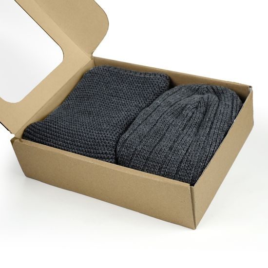 GESCHENKSET: HERREN-STRICKMÜTZE MIT STREIFEN UND LOOP-SCHAL - GESCHENKSETS - SETS UND GESCHENKE