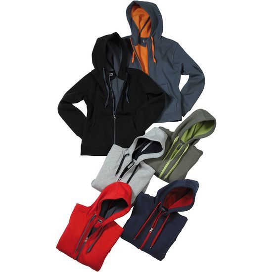 HANORAC DE BĂRBAȚI DIN DOUĂ CULORI JN355 - HANORACE CU FERMOAR - ÎMBRĂCĂMINTE