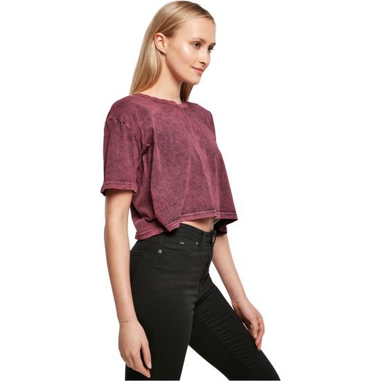 TRICOU CROP TOP PENTRU FEMEI ACID WASHED - TOPURI CROP TOP - ÎMBRĂCĂMINTE