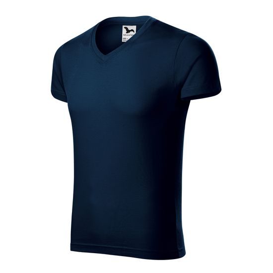 PÁNSKE TRIČKO SLIM FIT V-NECK - TRIČKÁ S KRÁTKYM RUKÁVOM - OBLEČENIE