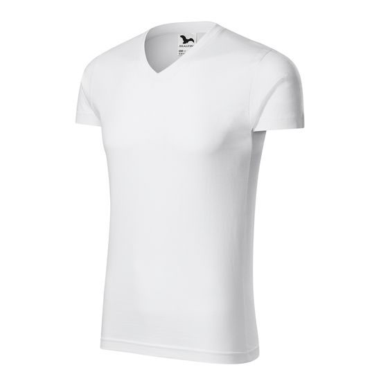 PÁNSKE TRIČKO SLIM FIT V-NECK - TRIČKÁ S KRÁTKYM RUKÁVOM - OBLEČENIE