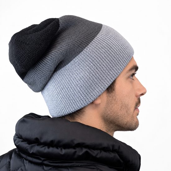 CĂCIULĂ DE IARNĂ CU DUNGI ȘI CROIALĂ LEJERĂ - CĂCIULI TRICOTATE - ACCESORII