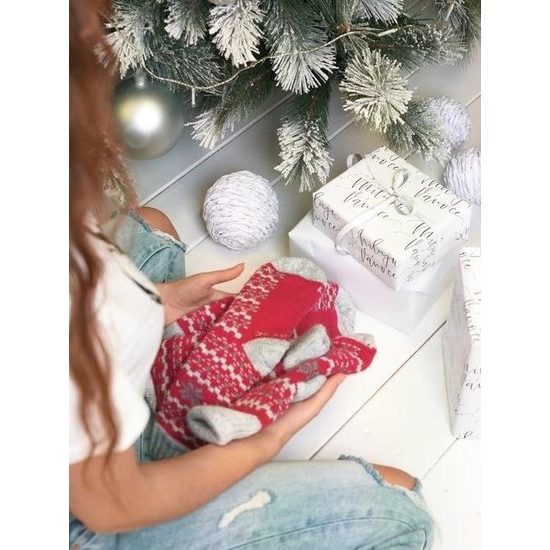 TÉLI KÖTÖTT ZOKNI ÉS UJJATLAN KESZTYŰ SZETT - KLASSZIKUS ZOKNIK - CIPŐ