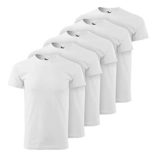 SET 5 KS: PÁNSKÉ TRIČKO BASIC - TRIČKA S KRÁTKÝM RUKÁVEM - OBLEČENÍ