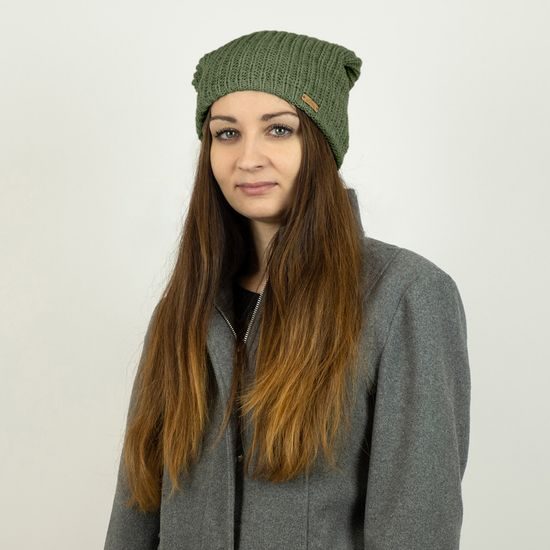 WOMEN'S SLOUCHY WINTER HAT WITH FLEECE - KNITTED BEANIES - ACCESSORIES