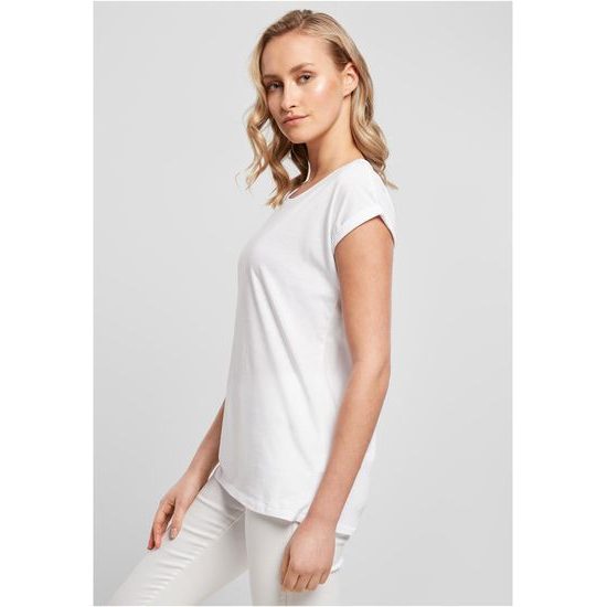 VOLNÉ DÁMSKÉ TRIČKO S OHRNUTÝMI RUKÁVY - TRIČKA S KRÁTKÝM RUKÁVEM - OBLEČENÍ