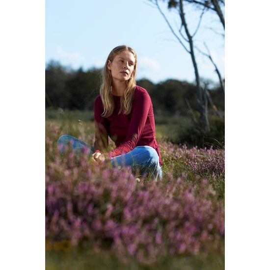 TRICOU CU MÂNECĂ LUNGĂ PENTRU FEMEI DIN BUMBAC ORGANIC FAIRTRADE - TRICOURI CU MÂNECĂ LUNGĂ - ÎMBRĂCĂMINTE