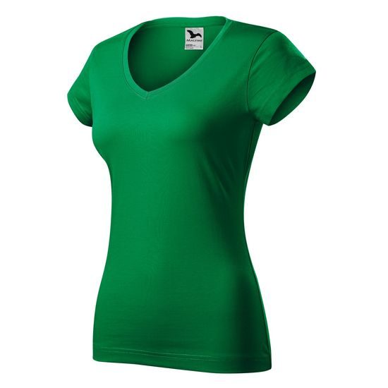 DÁMSKE TRIČKO FIT V-NECK - TRIČKÁ S KRÁTKYM RUKÁVOM - OBLEČENIE