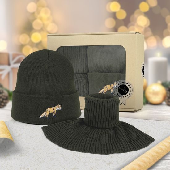 AJÁNDÉKCSOMAG: HÍMZETT SAPKA VADÁSZOKNAK ÉS KÖTÖTT NYAKMELEGÍTŐ - SAPKÁK - BASEBALL SAPKÁK ÉS SAPKÁK