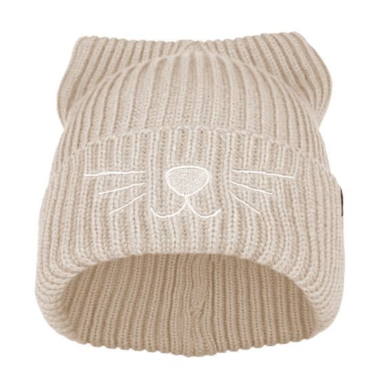 CĂCIULĂ TRICOTATĂ CU BRODERIE PISICĂ - CĂCIULI TRICOTATE - ACCESORII