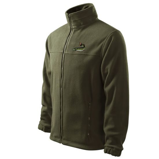 FLEECEJACKE MIT STICKEREI HECHT - ANGLER - KLEIDUNG