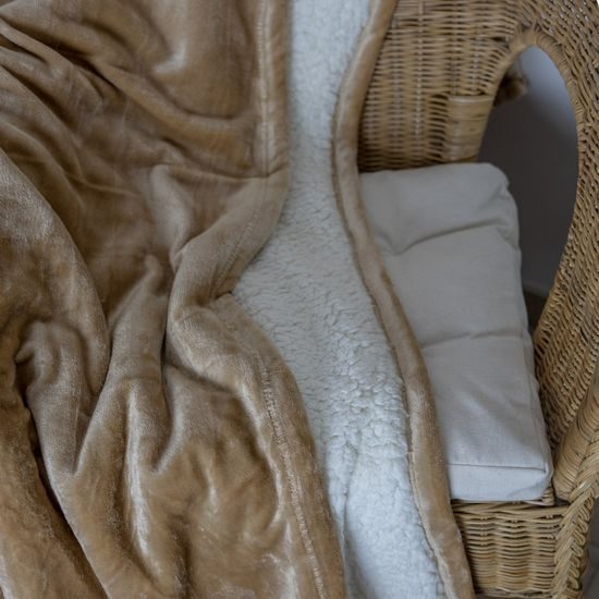 MIKROFLEECE TAKARÓ BÁRÁNYBŐR HATÁSÚ BÉLÉSSEL - TAKARÓK - HÁZTARTÁS