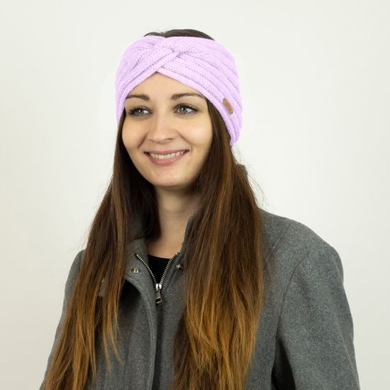 DÁMSKA PREKRÍŽENÁ PLETENÁ ČELENKA - ČELENKY - ŠILTOVKY A ČIAPKY