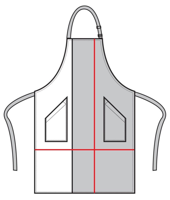 Küchen-Latzschürze, zweifarbig