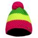 DREIFARBIGE GESTRICKTE WINTERMÜTZE MIT BOMMEL - STRICKMÜTZEN - CAPS UND MÜTZEN