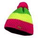 DREIFARBIGE KINDER STRICK-WINTERMÜTZE MIT BOMMEL - CAPS UND MÜTZEN FÜR KINDER - KINDER KLEIDUNG