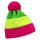 DREIFARBIGE GESTRICKTE WINTERMÜTZE MIT BOMMEL - STRICKMÜTZEN - CAPS UND MÜTZEN