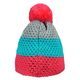 DREIFARBIGE GESTRICKTE WINTERMÜTZE MIT BOMMEL - STRICKMÜTZEN - CAPS UND MÜTZEN