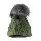 DAMEN WINTERMÜTZE MIT KUNSTFELL-BOMMEL - BOMMELMÜTZEN - CAPS UND MÜTZEN