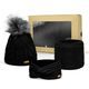 GESCHENKSET: DAMENMÜTZE MIT BOMMEL, STIRNBAND UND LOOP-SCHAL - GESCHENKSETS - SETS UND GESCHENKE