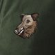 FLEECEJACKE MIT STICKEREI WILDSCHWEIN - JÄGER - KLEIDUNG