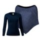 SET DAMĂ: PONCHO TRICOTAT ȘI TRICOU CU MÂNECĂ LUNGĂ - PULOVERE - ÎMBRĂCĂMINTE