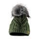DAMEN WINTERMÜTZE MIT KUNSTFELL-BOMMEL - BOMMELMÜTZEN - CAPS UND MÜTZEN