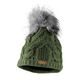 DAMEN WINTERMÜTZE MIT KUNSTFELL-BOMMEL - BOMMELMÜTZEN - CAPS UND MÜTZEN