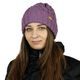 WOMEN'S WINTER HAT WITH TURNED-UP BRIM - KNITTED BEANIES - ACCESSORIES