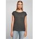 VOLNÉ DÁMSKÉ TRIČKO S OHRNUTÝMI RUKÁVY - TRIČKA S KRÁTKÝM RUKÁVEM - OBLEČENÍ
