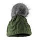 DAMEN WINTERMÜTZE MIT KUNSTFELL-BOMMEL - BOMMELMÜTZEN - CAPS UND MÜTZEN