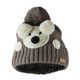 Dětská zimní čepice s háčkovaným medvídkem