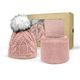 SET CADOU: CĂCIULĂ DAMĂ CU CIUCURE ȘI GULER CIRCULAR - CĂCIULI - ACCESORII