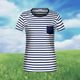 DAMEN GESTREIFTES T-SHIRT AUS BIO-BAUMWOLLE 8027 - GESTREIFTE T-SHIRTS - KLEIDUNG