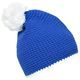 CĂCIULĂ TRICOTATĂ CU DUNGĂ CONTRASTANTĂ ȘI POMPON MB7964 - FESURI CU POMPON - ACCESORII