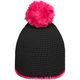 CĂCIULĂ TRICOTATĂ CU DUNGĂ CONTRASTANTĂ ȘI POMPON MB7964 - FESURI CU POMPON - ACCESORII