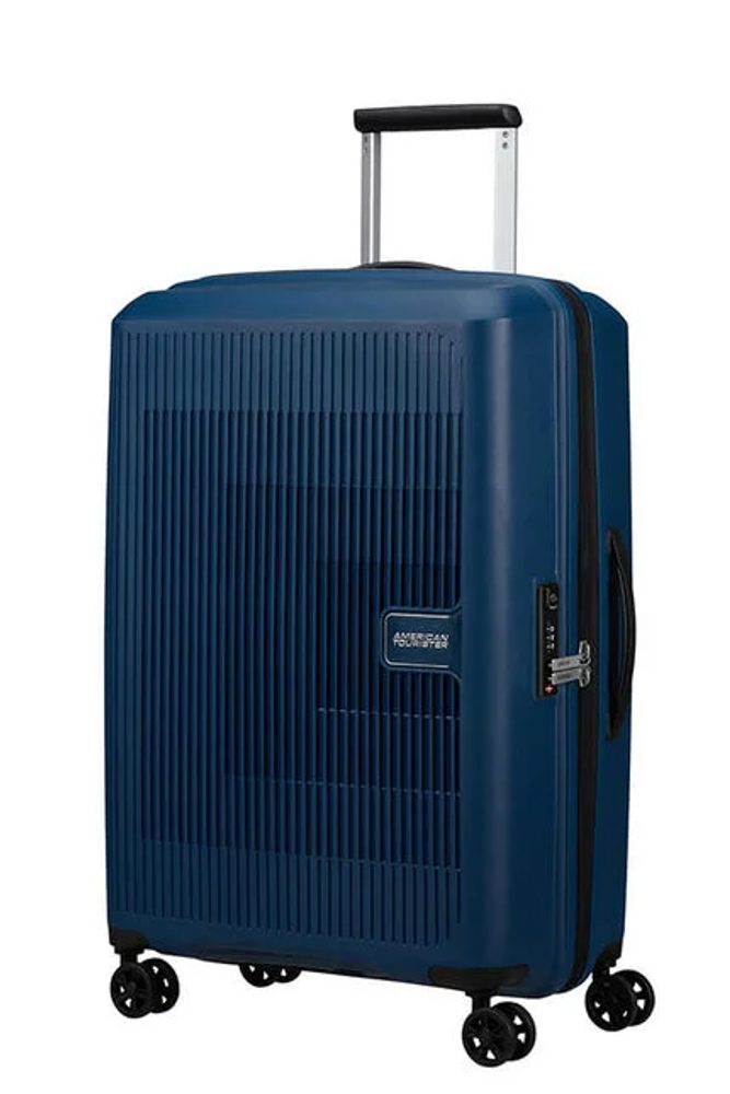 Levně American Tourister Skořepinový cestovní kufr Aerostep M EXP 66,5/72,5 l - tmavě modrá