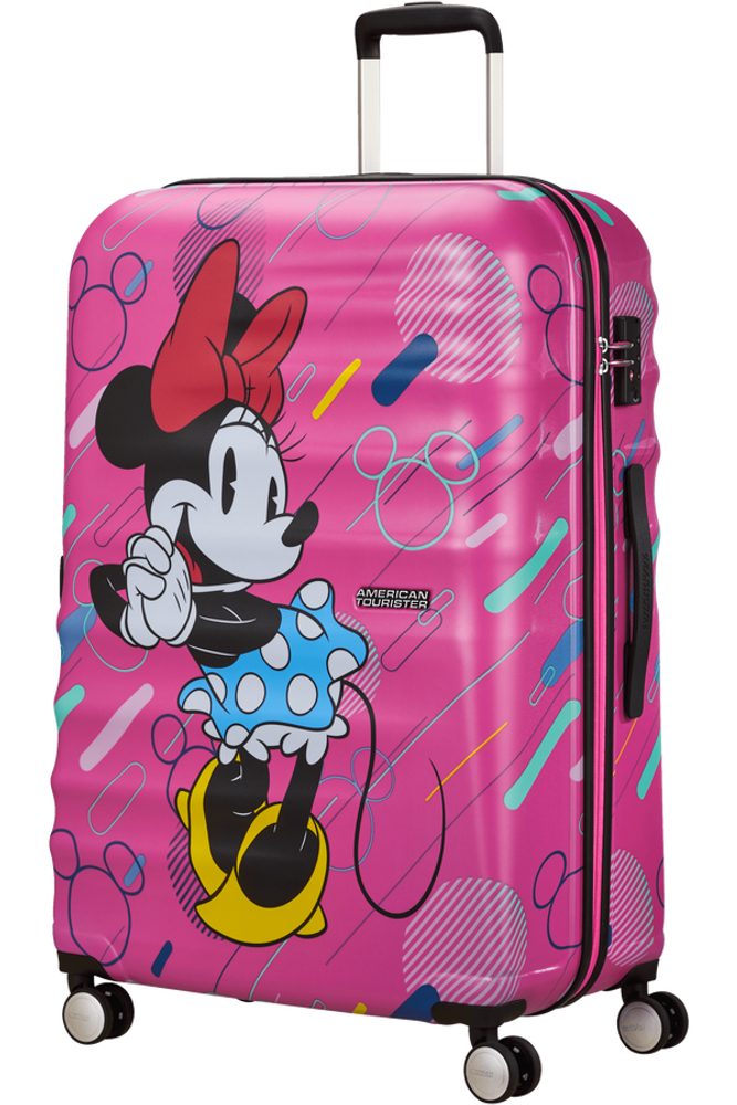 Levně American Tourister Cestovní kufr Wavebreaker Disney Spinner 96 l - fuchsiová