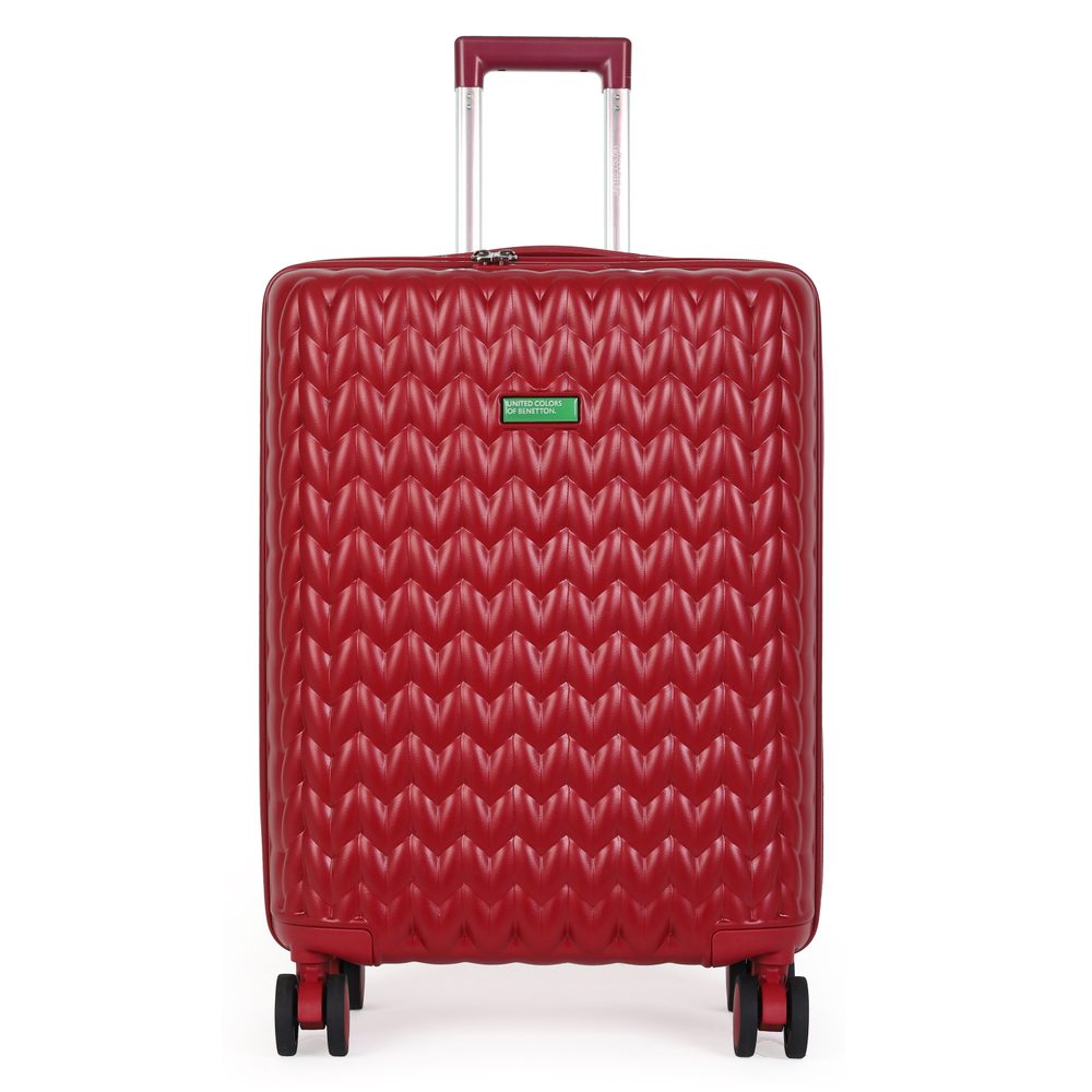 United Colors of Benetton Skořepinový cestovní kufr KNIT Medium 60 l - červená