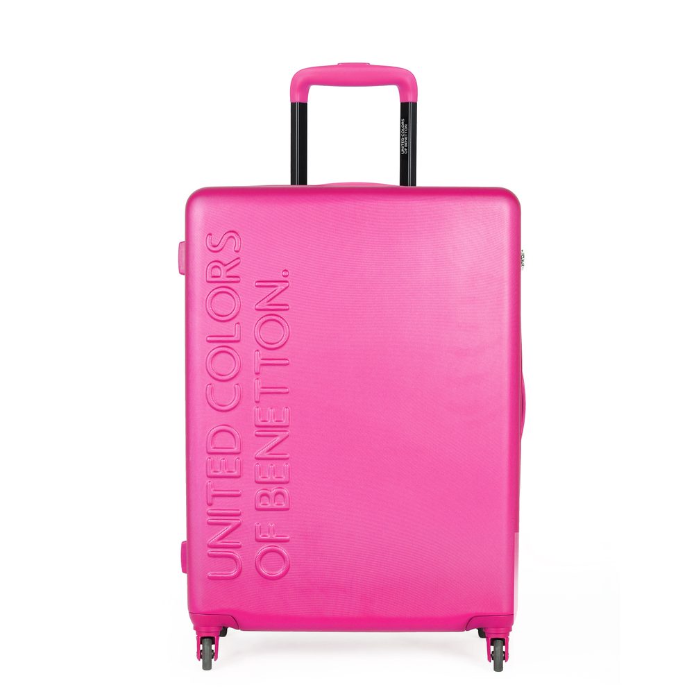 Levně United Colors of Benetton Skořepinový cestovní kufr UCB Medium 60 l - růžová